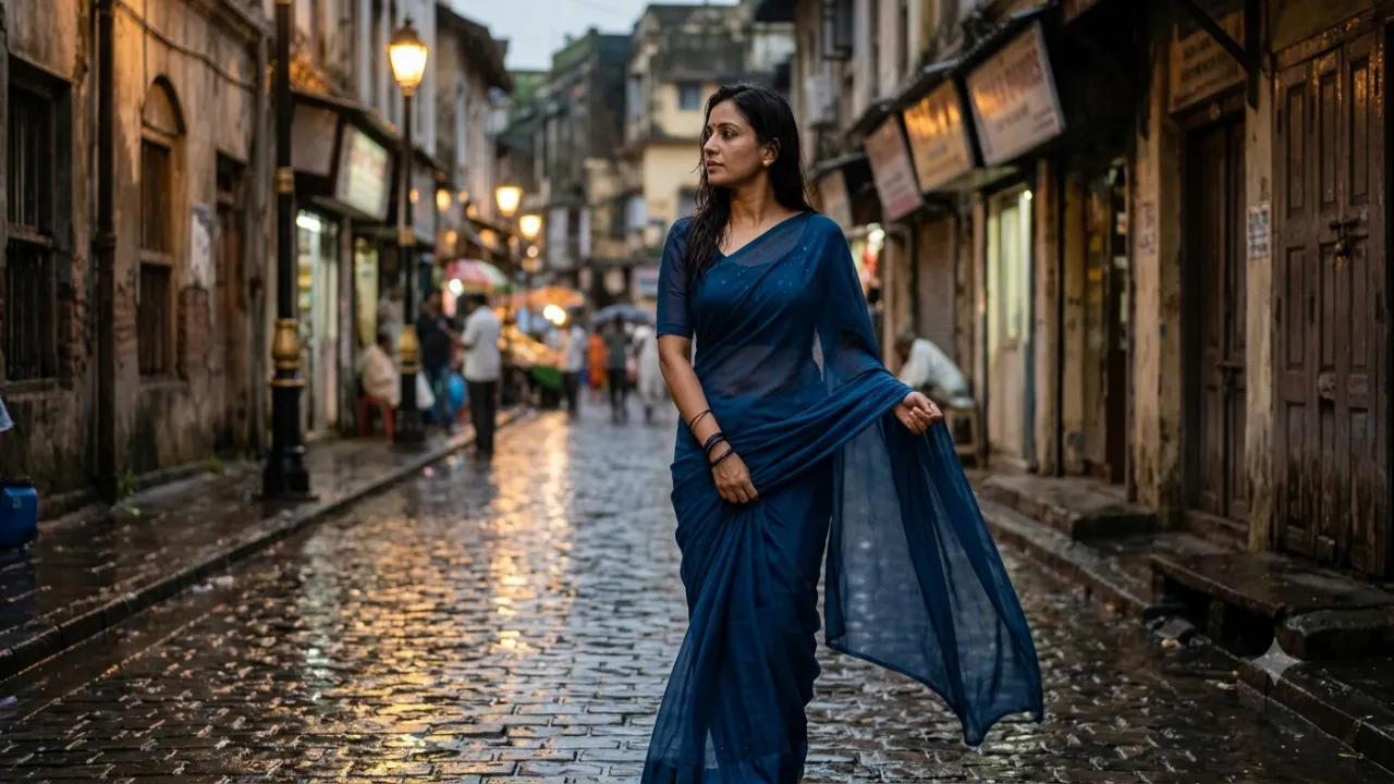 5. Cinematic Rain Portrait Woman Image