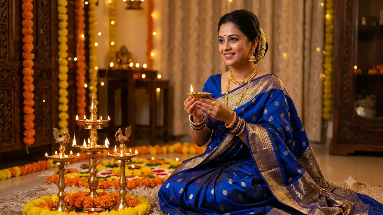 7. Festive Diwali Portrait Woman Image