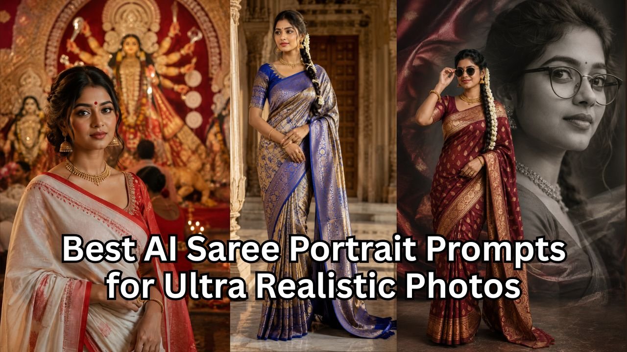 Best AI Saree Prompts (Portrait Image) for Ultra Realistic Indian Photos