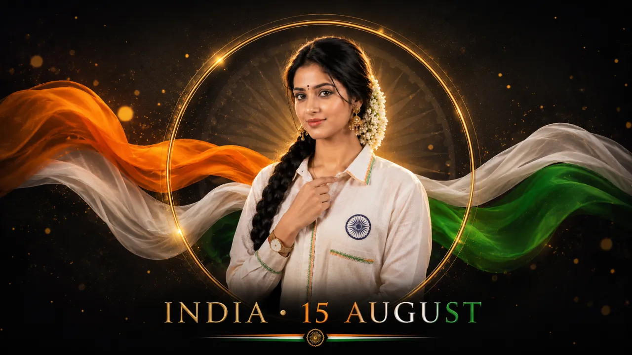 1. Luxury Tricolor Independence Day Portrait