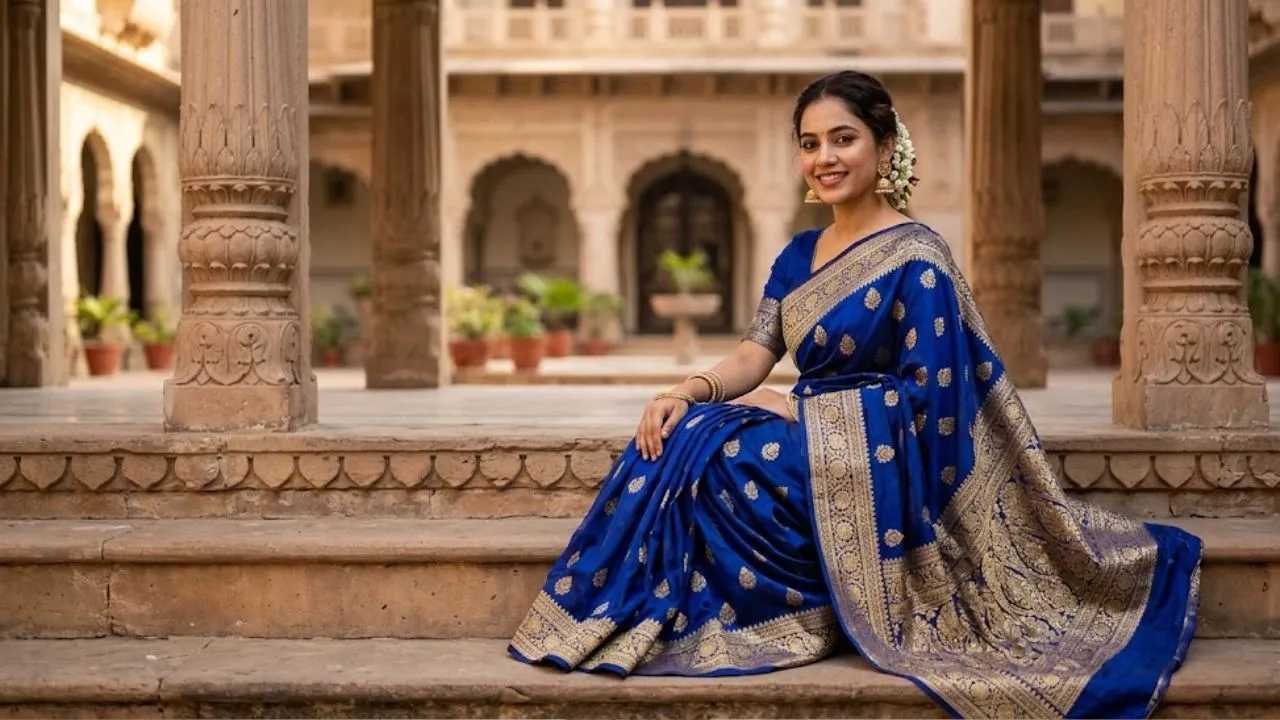 2. Sitting Gracefully on Palace Steps
