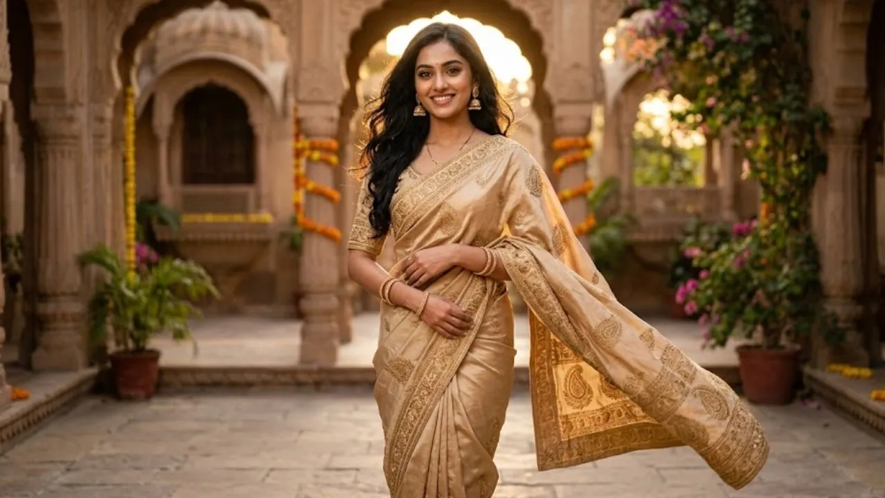 20. Golden Hour Saree Portrait