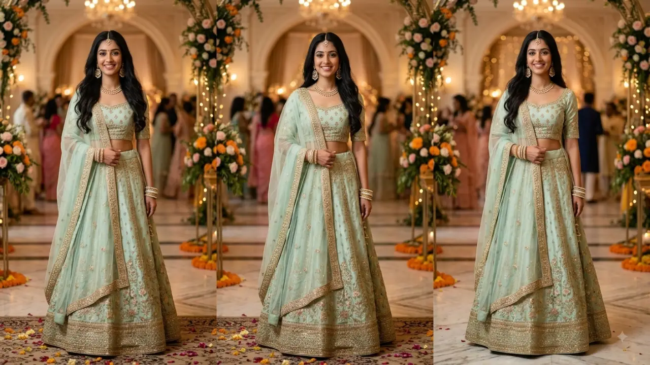 11. Lehenga with Open Hair