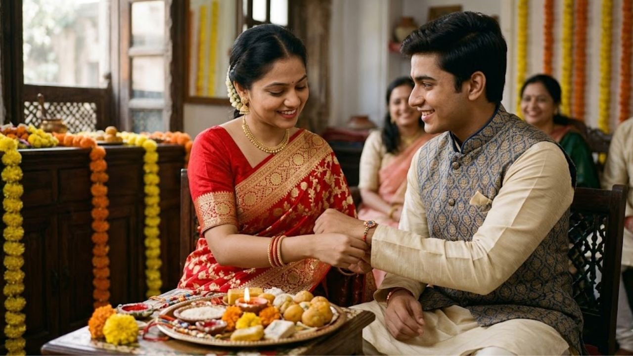 1. Traditional Raksha Bandhan Brother-Sister Photo